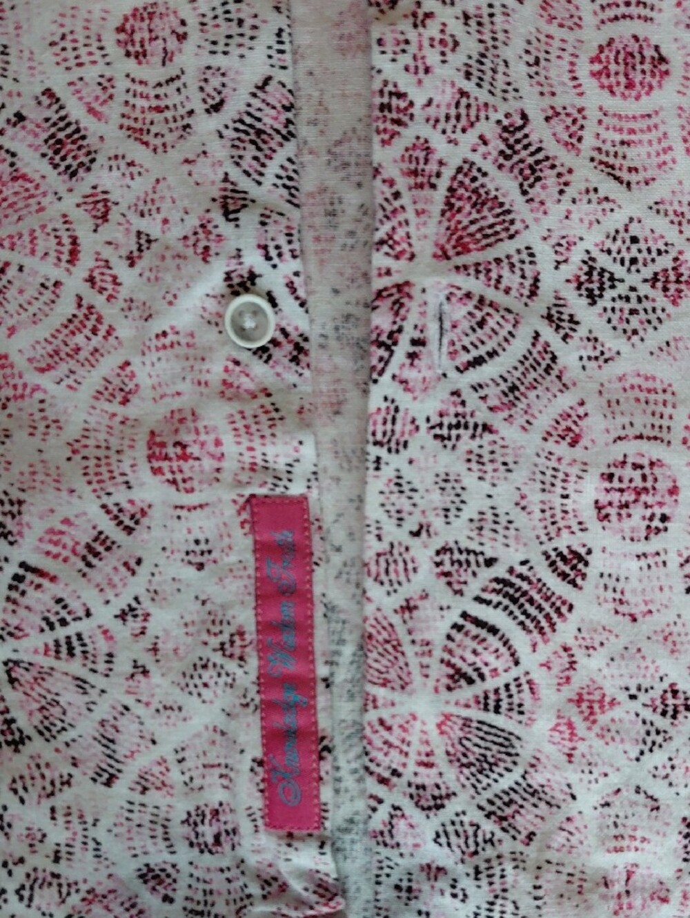 Robert Graham Pink, Black & White Geometric Print Button-Up Shirt - Picture 4 of 4